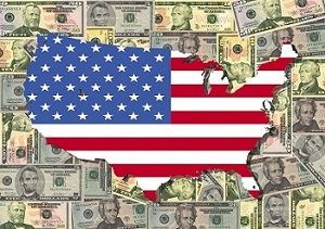 american flag map cash background