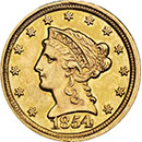 Front - 2.5 dollar Liberty Gold Coin