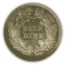Back - Half dime coin