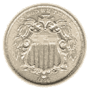 Front - 1866 Nickel with rays