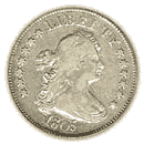Front - 1804 quarter dollar draped bust