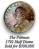 The coin Pittman sold for $308,000