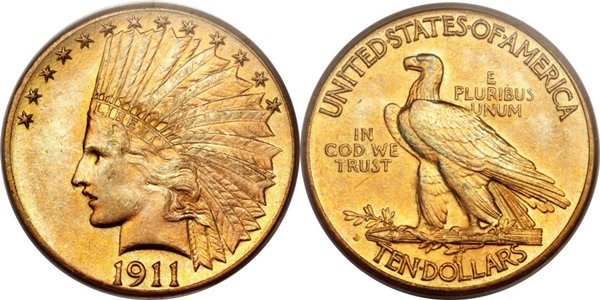 10 dollar indian gold coin