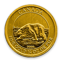 Front - gold polar bear coin