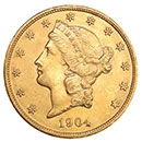 Front - 20 dollar Liberty Double Eagle Gold Coin
