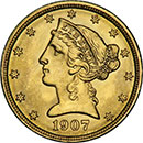 Front - 5 Dollar Liberty Gold Coin