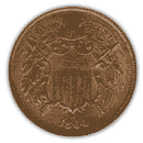 Front - two cent piece 1864