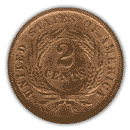 Back - two cent piece 1864