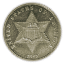 Front - SILVER THREE-CENT PIECE 1859-1873 Two Outlines to Star