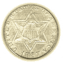 Front - SILVER THREE-CENT PIECE 1854-1858, Three Outlines to Start