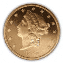 Front - twenty dollar double eagle gold coin