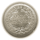 Back - 1838 liberty dime