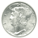 Front - 1916 mercury dime