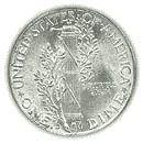 Back - 1916 mercury dime