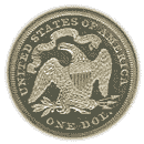 Back - SILVER DOLLAR 1866-1873 With Motto