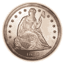Front - SILVER DOLLAR 1840-1865 Liberty Seated