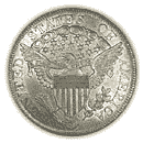Back - Half dime coin