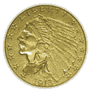 Front - 5 dollar Indian Head Gold Coin