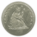 Front - 1866 quarter dollar motto