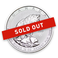 Front - Silver Grizzly Bear Coin (10 oz.) | Lear Capital's Exclusive Silver Coin