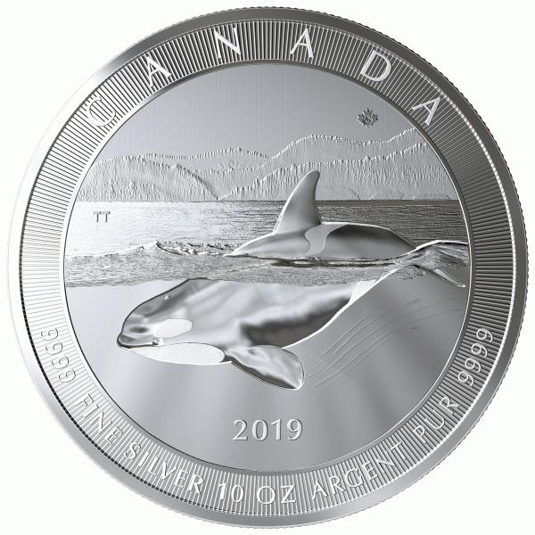 Front - Silver Orca Coin 10 Ounce | Lear Capital's Exclusive Coin