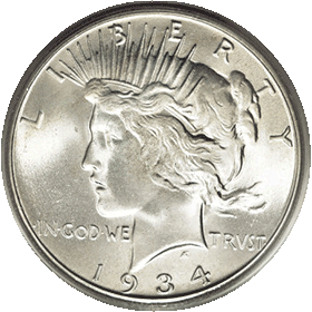 Peace Dollar MS66